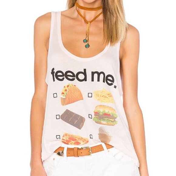 Wildfox Tops - WILDFOX Feed Me DRIVE THRU Tank Top